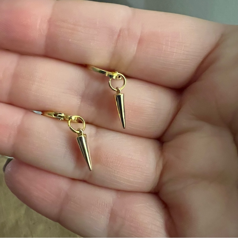 gold stud huggie hoop earrings